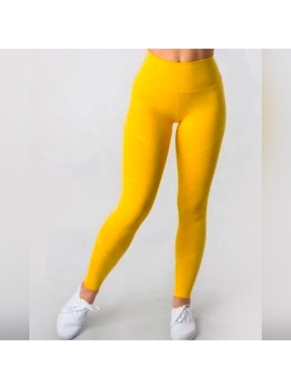 Alphalete Revival R6 Seamless Yellow Leggings Size Medium